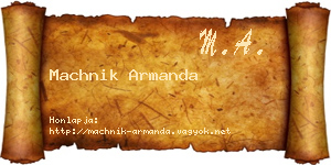 Machnik Armanda névjegykártya